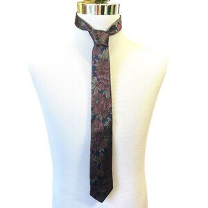 Vintage RETRO Metallic Floral Mens Neck Tie 55x2.75‎ Artistic Classic Office